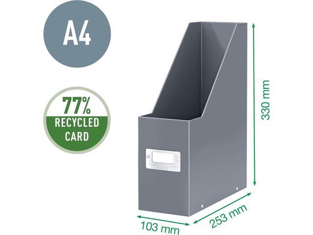 Leitz Magazine File Holder, A4, Cardboard Document Storage Box with Label, Foldable, for Home, Office & School, Click and Store Range 60470023 - Pink