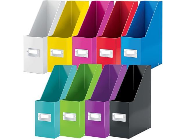 Leitz Magazine File Holder, A4, Cardboard Document Storage Box with Label, Foldable, for Home, Office & School, Click and Store Range 60470023 - Pink