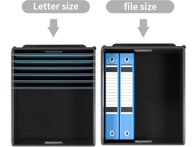 Huolewa Upgraded Portable File Organizer Box with Lid, Collapsible Linen Hanging Filing Storage Boxes with Plastic Slides, Decorative Home/Office...