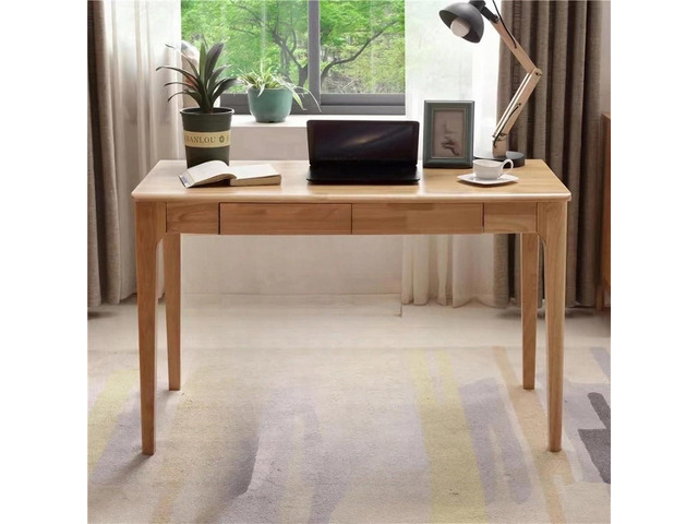 Solid Wood Desk with Drawers, Small Computer Desk for Small Spaces, Gaming Study Home Office Desks for Work, Student PC Desk for Bedroom,...