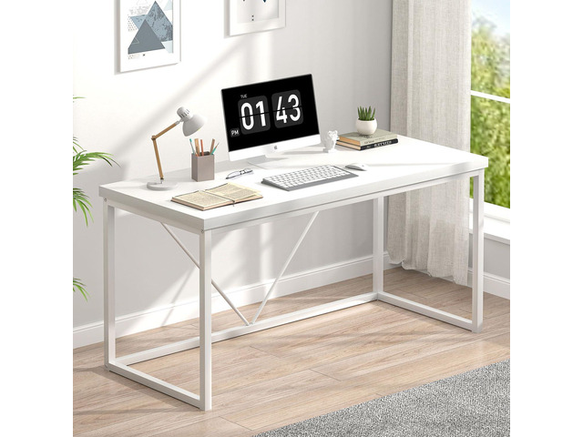 EXCEFUR Home Office Desk, Modern Wood Computer Desk, Wood Study Writing Table, Simple Gaming Executive Desk Workstation for Bedroom Living Room,...