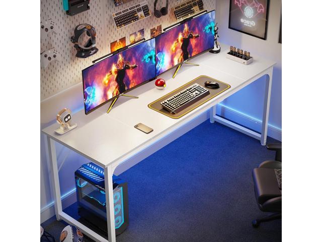 Huuger Computer Desk, 70 Inch Office Desk, Gaming Desk with Storage, Writing Desk Work Desk for Home Office, Study, Long Simple Desk, Large...
