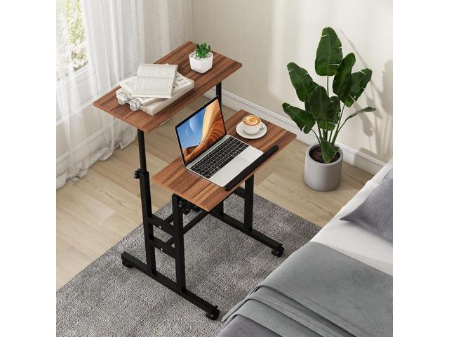 Tangkula Mobile Standing Desk, Height-Adjustable Laptop Podium Cart with Tilting Tabletop & Adjustable Angle, Rolling Stand Up Computer Desk with 2...