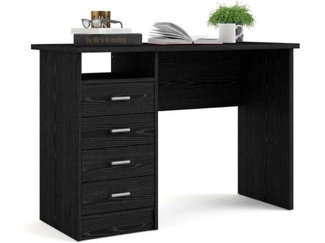 Tvilum Desk with 4 Drawers, Black Woodgrain
