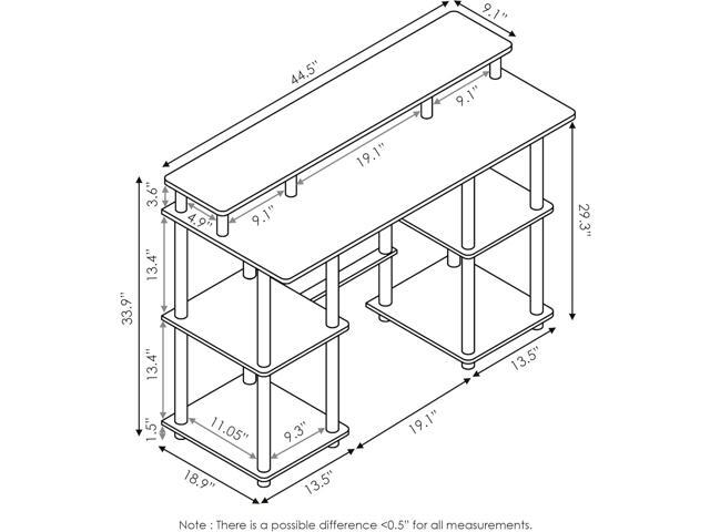 FURINNO Turn-N-Tube computer Desk, Espresso