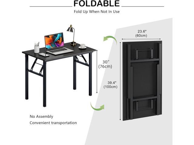 Need Computer Desk Folding Table Writing Desk/Compact Desk/Foldable Desk with BIFMA Certification, No Install Needed, Black AC5CB-100-60