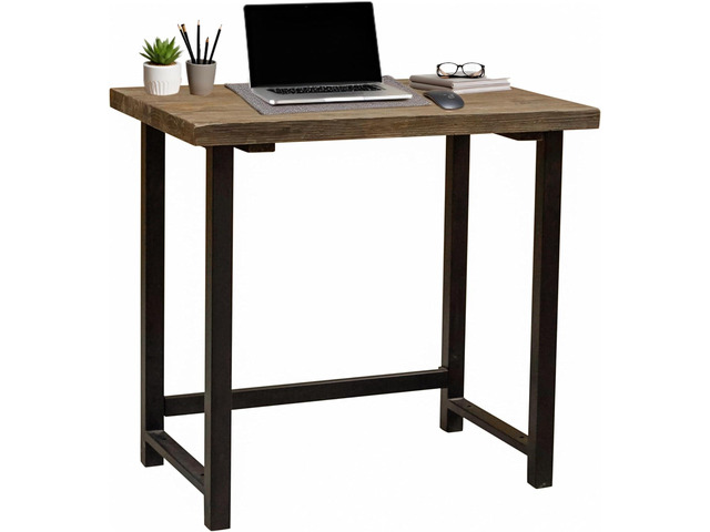 Pomona 32-Inch Compact Writing Desk with Solid Wood Top and Metal Frame Rustic Industrial Style Small Home Office Desk with Durable Lacquer Finish...