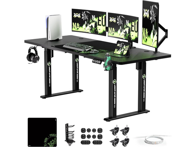X-Win Electric Height Adjustable Standing Desk, 71' x 29.5' 4-Leg Ergonomic Sit to Stand for Home Office, Powerful Dual Motor Work Surface, Carbon...
