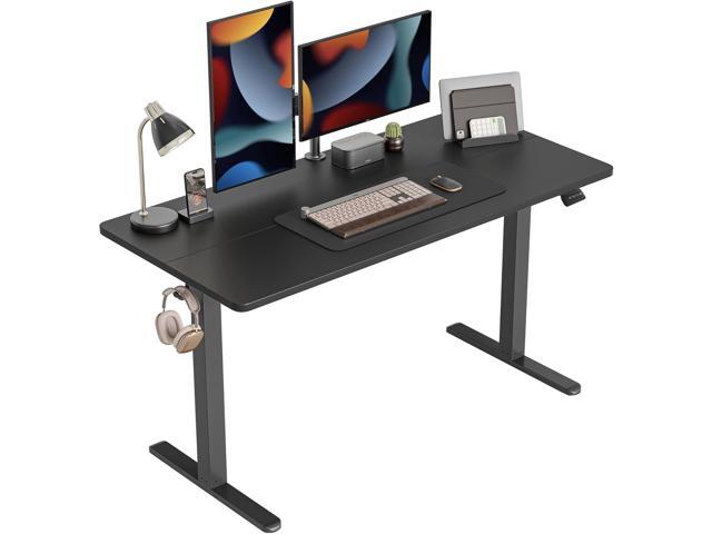 CubiCubi Electric Standing Desk, 55 x 24 Inches Height Adjustable Sit Stand Desk, Ergonomic Home Office Computer Workstation, Black