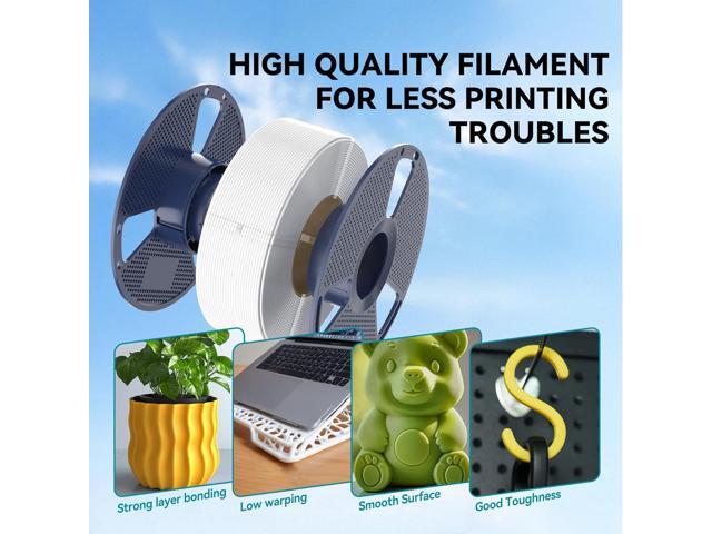 SUNLU PLA 3D Printer Filament PLA Filament 1.75mm, Neatly Wound 3D Printing Filament 1.75mm, Dimensional Accuracy +/- 0.02 mm, Fit Most FDM 3D...
