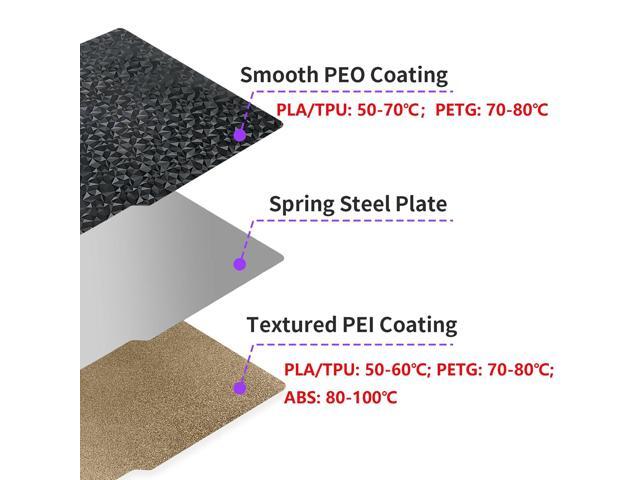 PEO+PEI Build Plate for Bambu Lab X1C/X1/P1P/P1S/P2S/A1, 257x257mm Double Sided PEO+PEI Spring Steel Bed Plate Flexible Textured Print Bed for...