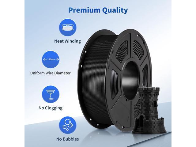 ANYCUBIC PLA Filament 1.75mm Bundle, 3D Printing PLA Filament 1.75mm Dimensional Accuracy +/- 0.02mm, 1KG Spool (2.2 lbs), 2KG Black+Black
