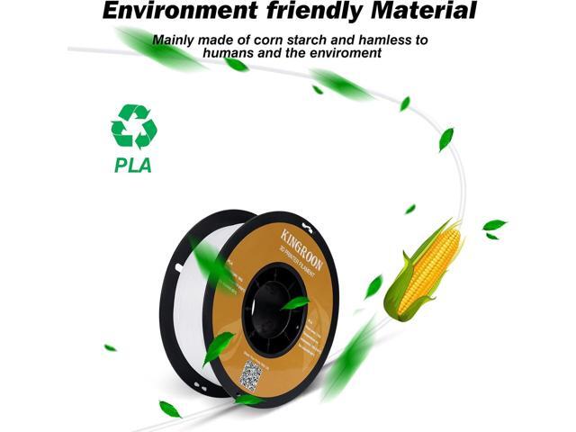 Kingroon PLA 3D Printer Filament, Dimensional Accuracy +/- 0.02 mm, 1 kg Spool(2.2lbs), 1.75 mm,White
