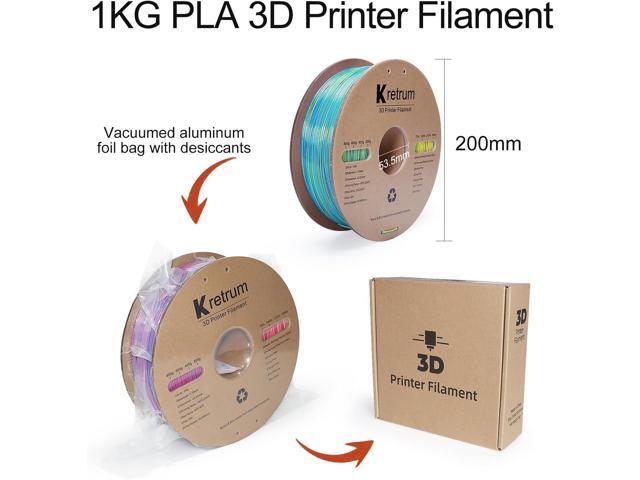 Silk Tri Colors PLA 3D Printer Printing Filament 1.75 mm Silk PLA Color Changing Filament 1 kg / 2.2 lbs Red & Yellow & Blue