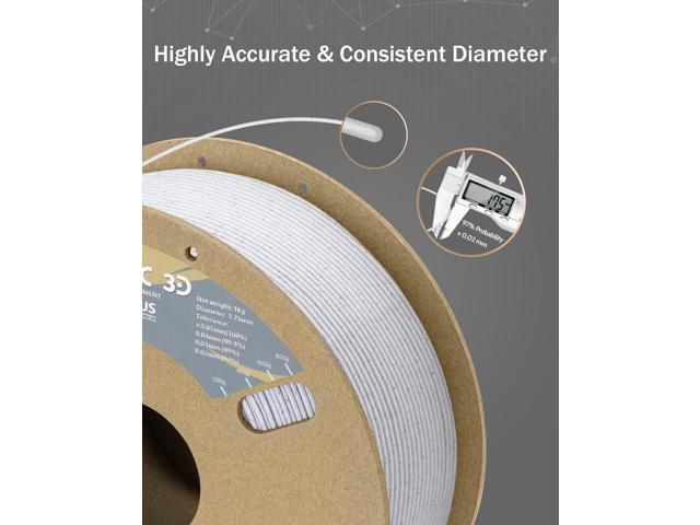 DURAMIC 3D PLA+ Filament 1.75mm 2Kg Marble, PLA Plus Filament 2 Pack 1kg Spool(2.2lbs) Tougher and Stronger, Dimensional Accuracy Probability +/-...