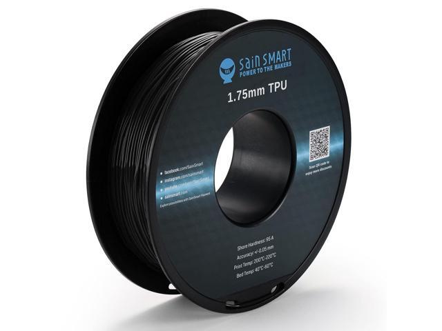 SainSmart TPU Filament 1.75, Blck Flexible TPU 3D Printing Filament, 1.75 mm, 0.8 kg, Dimensional Accuracy +/- 0.05 mm