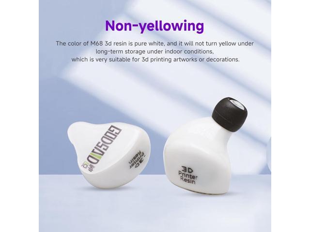 RESIONE M68 White ABS-Like 3D Printer Resin, Rigid and Tough Non-Brittle Formula, Non-Yellowing, High Precision, 385405nm UV Resin for LCD/MSLA/DLP...