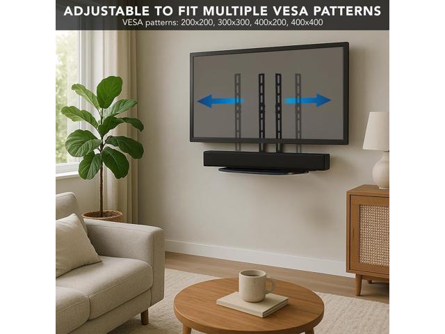 Mount-It TV Wall Mount Shelf Bracket Under TV for Cable Box, DVD Player, Stereo AV Components Shelf,Black