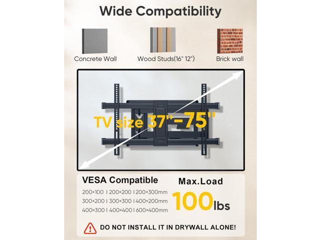 FORGING MOUNT Corner TV Mount Long Arm TVs Wall Mount for Most 37-75 Inch Flat Curved TVs, 30 Inch Long Extension TV Mount Swivel, Tilt, Full...