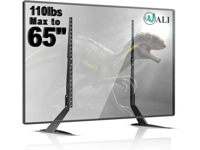 WALI Universal TV Stand 55 inch TV, TV Stand Mount for 22-65 Inch LCD Flat Screen TVs, Table Top TV Stands Holds up to 110lbs Mounting Holes up to...