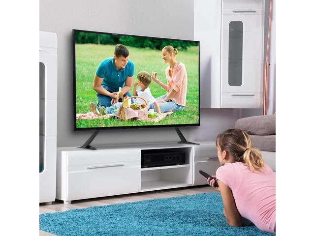 WALI Universal TV Stand 55 inch TV, TV Stand Mount for 22-65 Inch LCD Flat Screen TVs, Table Top TV Stands Holds up to 110lbs Mounting Holes up to...
