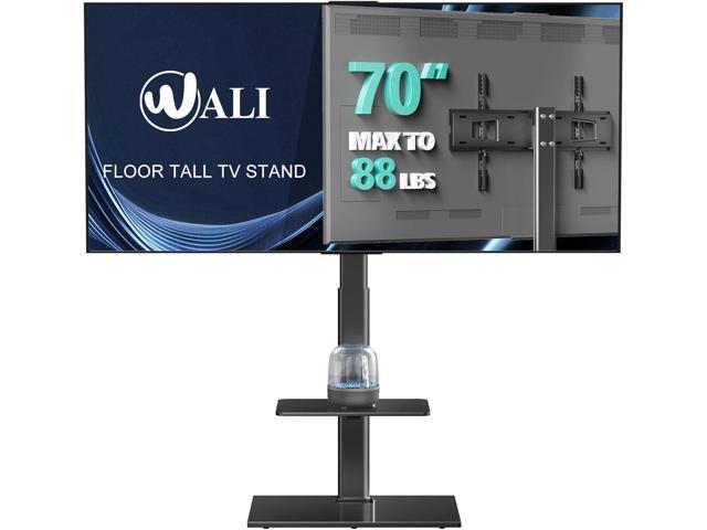 WALI TV Floor Stand for 32-70inch TVs up to 88lbs, Universal Floor TV Stand Mount, Swivel and Height Adjustable Tall TV Stand with Tempered Glass...