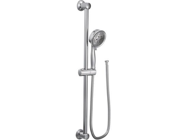 Moen Eco-Performance Chrome Four-Function Removable Handheld Showerhead with 69-Inch-Long Hose and Wall-Mounted Slide Bar, 3667EP