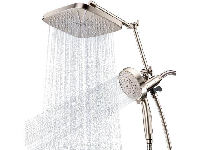 12' Rain Shower Head with Magnetic 4.7' 9-Mode Handheld Spray Combo, High Pressure Dual Shower Heads with Adjustable Extension Arm, with 59'' Extra.
