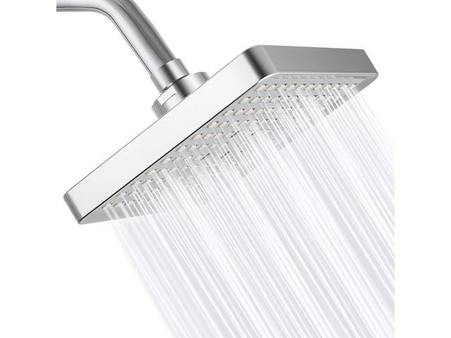 High Pressure Rain Shower Head, High Flow Pressure Boosting Adjustable Rainfall Showerhead, Awesome Shower Experience Even At Low Water Flow, Chrome
