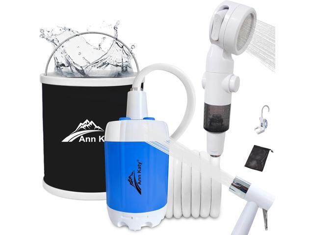 Portable Camping Shower Outdoor Camp Shower Pump,Upgrade Rechargeable Electric Shower Pump with Intelligent Digital Display Multiple Spray Modes.