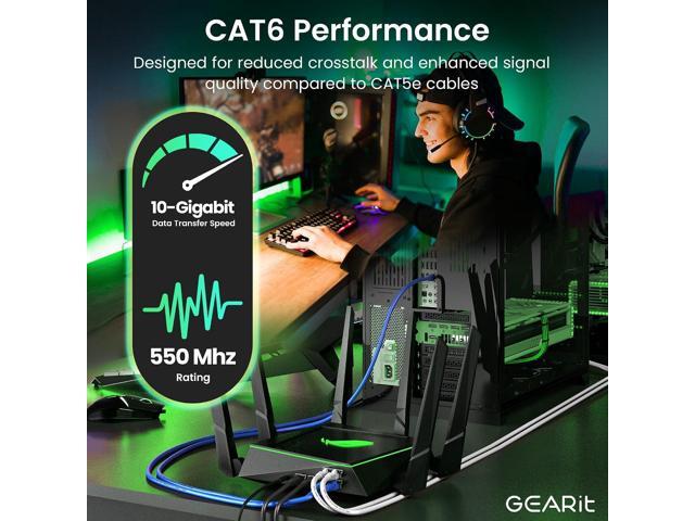 GEARit 1 ft Cat6 Ethernet Cable (24-Pack) - Blue