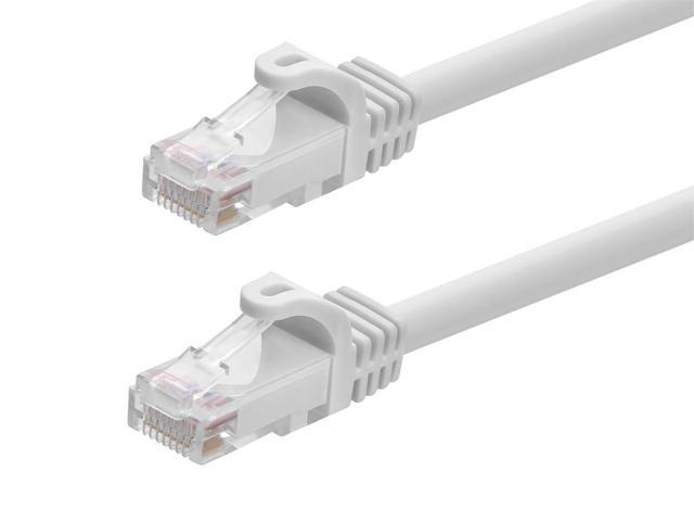 Monoprice Cat6 Ethernet Patch Cable - RJ45, Stranded, 550Mhz, UTP, Pure Bare Copper Wire, 24AWG, 100 Feet, White - Flexboot Series