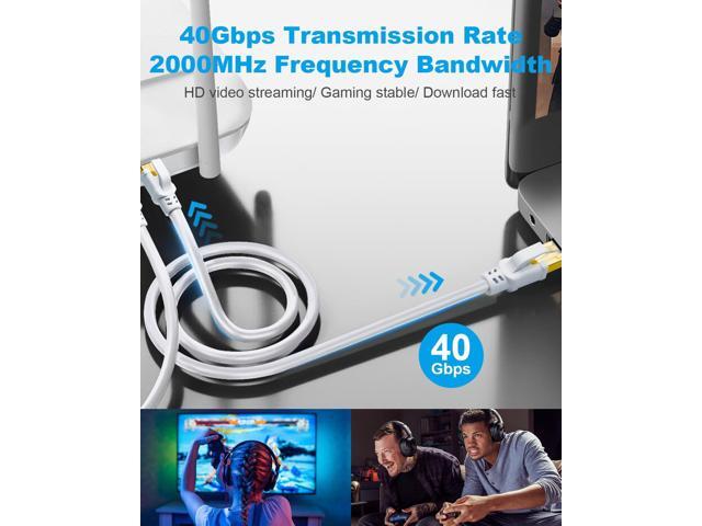 DDMALL CAT 8 Ethernet Cable 65ft, Indoor & Outdoor, High Speed 40Gbps 2000MHz F/FTP Internet Network Cable with Gold Plated RJ45 Connector for...