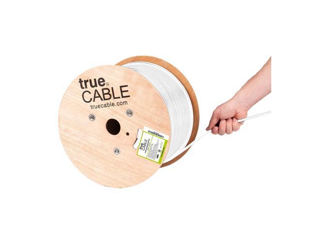 trueCABLE Cat6 Outdoor, Shielded F/UTP, 1000ft, UV Resistant, CMX Rated, White, 23AWG Solid Bare Copper, 550MHz, PoE++ (4PPoE), ETL Listed, Bulk.