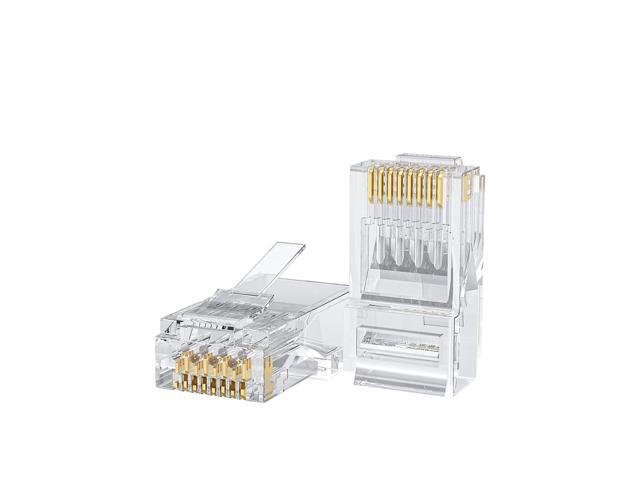 CableCreation Cat6 RJ45 Connectors, 100-PACK Cat6 RJ45 Ends, Ethernet Cable Crimp Connectors UTP Network Plug for Solid Wire and Standard Cable,.
