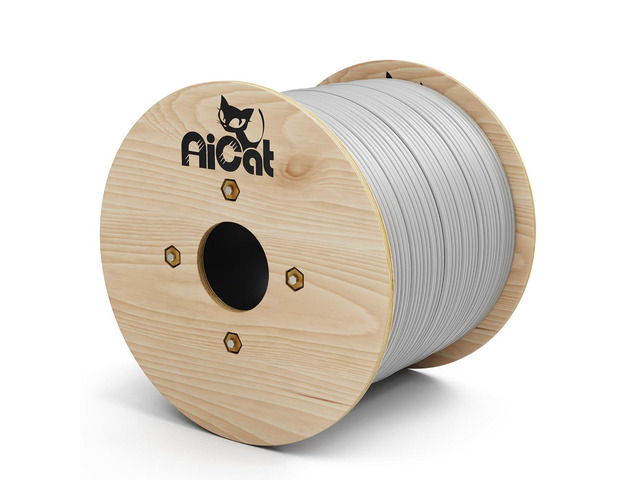 AiCat Cat6 Direct Burial Cable 1000ft - 23AWG Solid Copper Conductors 550MHz, PoE++(4PPoE), UL Listed, Unshielded Twisted Pair UTP Riser CMX Rated,...