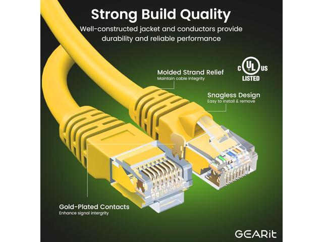 GEARit Cat 6 Ethernet Cable (24-Pack 1 Foot) Cat6 Network Patch, 10Gbps, RJ45, Snagless Cord, Gold-Plated Connectors, Internet for PC, TV, Tablet,...