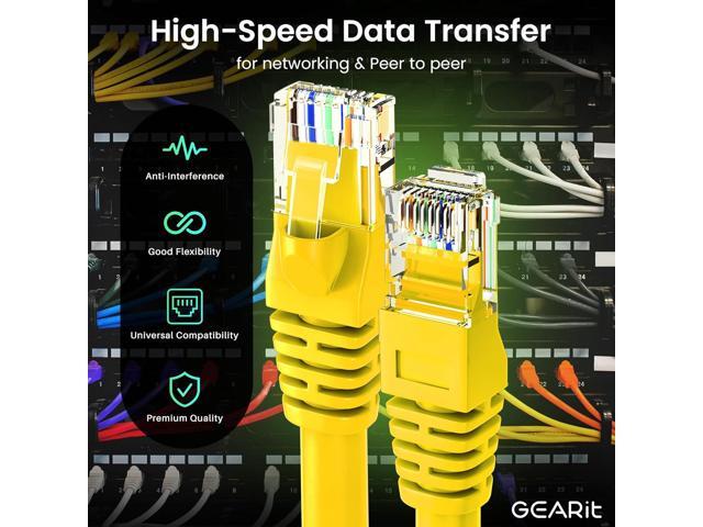 GEARit Cat 6 Ethernet Cable (24-Pack 1 Foot) Cat6 Network Patch, 10Gbps, RJ45, Snagless Cord, Gold-Plated Connectors, Internet for PC, TV, Tablet,...