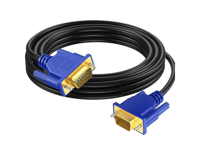 VGA Cable 15 FT, Gold-Plated Long Computer Monitor Cord, Shielded 15 Pin HD15 1080P@60Hz Full HD High Resolution for TV, Computer, Projector,...
