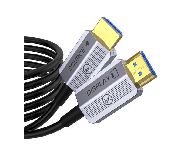 8K Fiber Optic HDMI Cable 50 ft, 48Gbps Long HDMI 2.1 Cable 8K@60Hz/4K@120Hz, Ultra HD HDR, eARC, Directional (Source to Display), for PS5 4.
