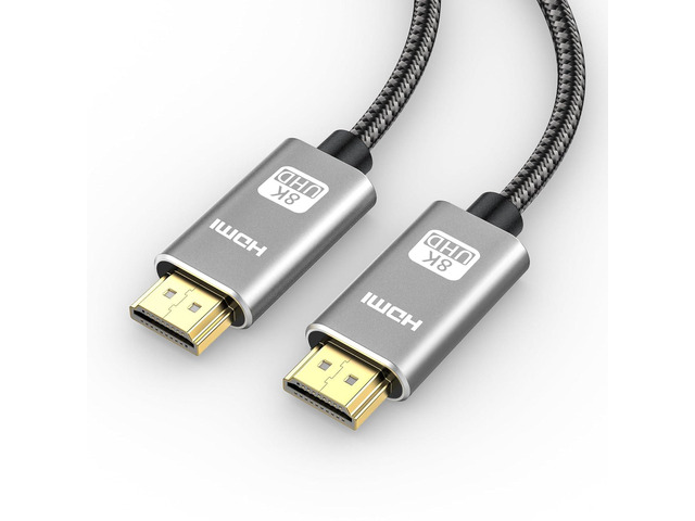8K HDMI 2.1 Cable 25 ft /7.5M, 48Gbps Ultra High Speed, 4K 240Hz 165Hz 144Hz 120Hz, 8K 60Hz, HDR10+, eARC, HDCP2.3, Braided HDMI Cord for Netflix...