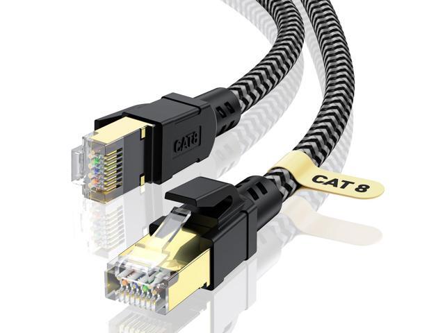 Cat 8 Ethernet Cable 15FT, High-Speed Braided Internet Cable Network Cord with Gold Plated RJ45 Connector 40Gbps 2000Mhz Heavy Duty LAN Cable...
