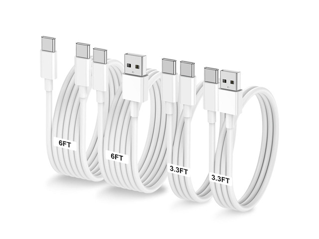 Car Carplay Cable for iPhone 17 16 15, 2-Pack [3.3FT+6FT] 60W USB C to USB C Cable And 2-Pack [3.3FT+6FT] USB A to USB C Cable for iPhone 17 16...