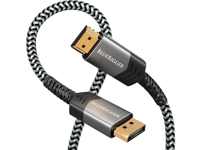 BlueRigger DisplayPort to HDMI Cable - (10FT, DP to HDMI Cord, 4K 60Hz, HDR, HDCP 2.2, Uni-Directional Display to HDMI, Male Video Cable) -...