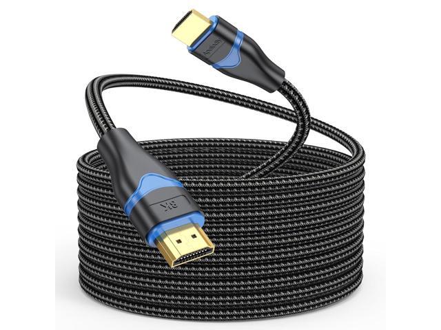 HDMI Cable 25 FT, 8K Long HDMI Cable 25 Foot 4K Ultra High Speed HDMI 2.1 Braided Cord 8K@60Hz, 4K@120Hz, eARC, HDCP2.3, HDR10 for HDTV, Projector,.