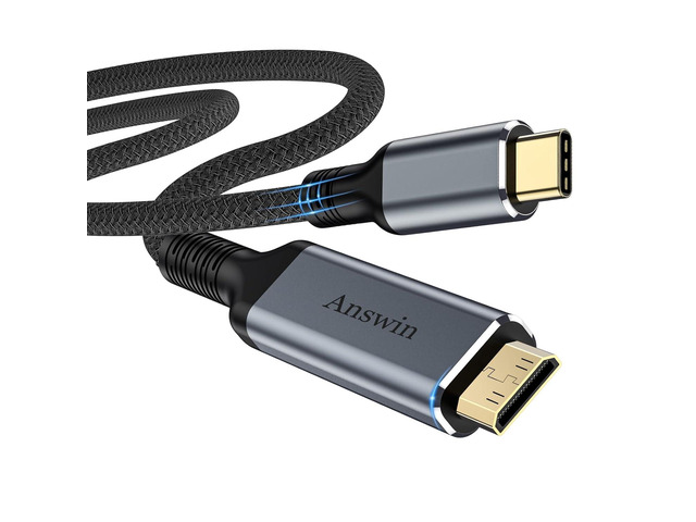 USB C to Mini HDMI Cable 6FT (NOT HDMI), 4K@30Hz/2K@60Hz Type-C to Mini HDMI for MacBook, iPad Pro, iPhone 15, Galaxy S23, Steam Deck, ROG Ally,...