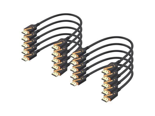 Short HDMI Cable 1 Foot, 10-Pack, 18Gbps High Speed HDMI 2.0 Cable Male to Male Cord, 4K@60Hz, 2K@144Hz, ARC, HDCP2.2, 3D for Soundbar, TV, PS5/4,.