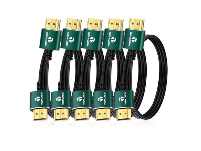 Slim HDMI Cables 3.3FT 5Pack, Ultra Soft & Thin HDMI to HDMI Cord, Extreme Flexible & Skinny HDMI Wire Supports High Speed 4K@60Hz 18gbps 2160p 1080p