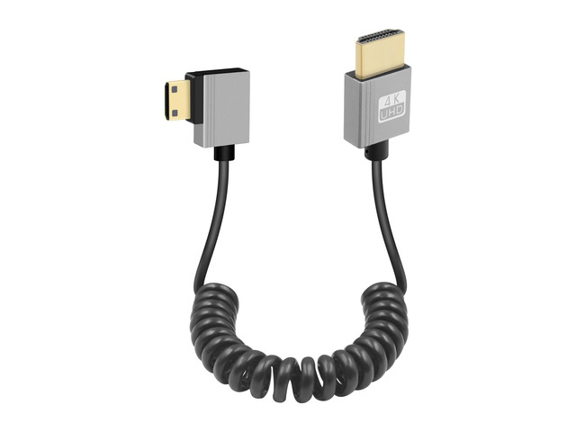 GELRHONR Mini HDMI to HDMI Coiled Cable, Ultra Thin Mini HDMI Cable Short, 18Gbps 3D 4K/60Hz High Speed HDMI Spring Cable, Support 3D,for DSLR...