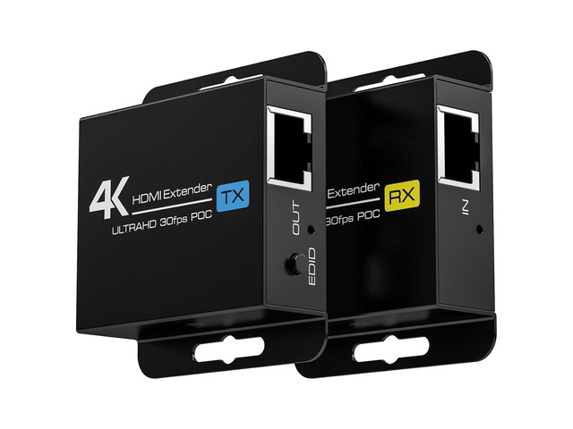 4K HDMI Extender Over CAT6/7 4K30Hz Upto 131ft/40m 1080P Upto 196ft/60m HDMI Balun Over Single Ethernet Support EDID and POC (Power Only Supplied...